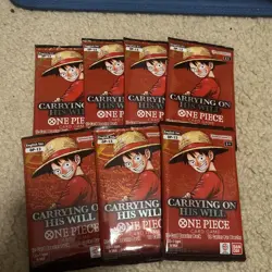 7x Carrying On His Will Booster Packs One Piece Card Game OP-13 English OP13 - Image 1