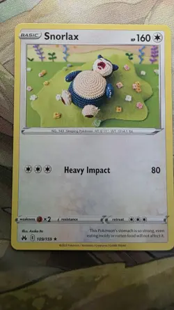 Pokemon Cards Snorlax 109/159 Crown Zenith Non Holo Rare Mint Condition Card - Image 1