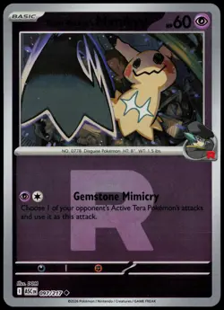 Team Rocket's Mimikyu 097/217 Ascended Heroes Pokemon Card Reverse Holo NM - Image 1