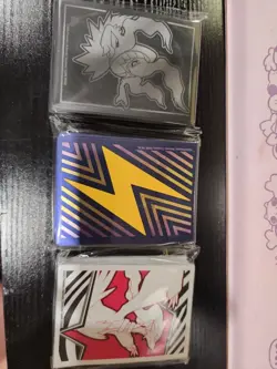 pokemon etb card sleeves (Surging Sparks, White Flare, Pitch Black) - Image 1