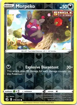 Morpeko Fusion Strike 179/264 Common Pokemon Reverse Holo Near Mint Pokemon Card - Image 1