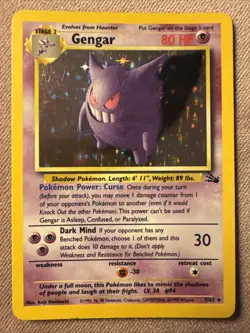 Gengar 5/62 Holo Fossil Holo Rare Unlimited 1999 Vintage Pokemon TCG 5/62 Lp - Image 1