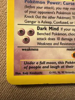 Gengar 5/62 Holo Fossil Holo Rare Unlimited 1999 Vintage Pokemon TCG 5/62 Lp - Image 4