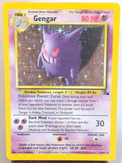 Pokemon TCG Fossil Gengar 5/62 Holo Rare Unlimited English 1999 LP - Image 1