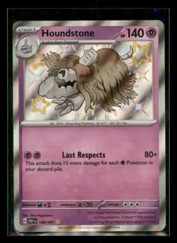 Houndstone 168/091 Shiny Rare Paldean Fates Pokemon Holo Near Mint - Image 1