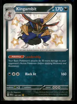 Kingambit 187/091 Shiny Rare Paldean Fates Pokemon Holo Near Mint - Image 1