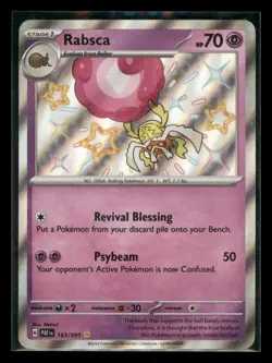 Rabsca 163/091 Shiny Rare Paldean Fates Pokemon Holo Near Mint - Image 1