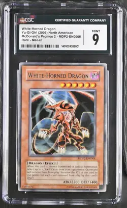 White-horned Dragon MDP2-EN006K Mail-in Yu-gi-oh! North American CGC 9 Mint *001 - Image 1