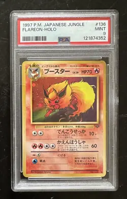 Flareon Holo 1997 Japanese Jungle No.136 PSA 9 Mint Vintage WOTC Pokemon - Image 1
