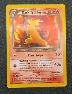 Pokemon Dark Typhlosion 10/105 Neo Destiny Holo Rare Damaged HP Vintage WOTC - Image 1