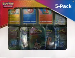Pokemon TCG Kanto Friends 5 Pack Mini Tin Set with Promos Sealed Brand New 820650100642 - Image 1