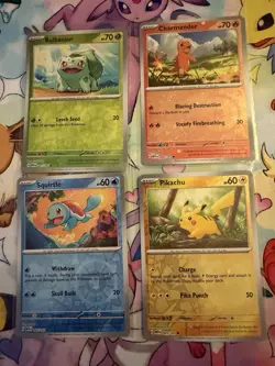 Pokemon 151 Cosmos Promo Set Pikachu Squirtle Charmander Bulbasaur Costco NM - Image 1