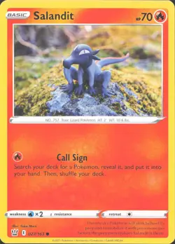 Salandit 027/163 Common Battle Styles Pokemon Near Mint - Image 1