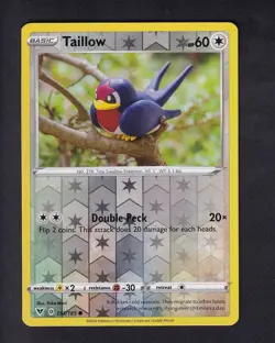 Taillow 133/185 Common Vivid Voltage Pokemon Reverse Holo Near Mint - Image 1