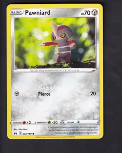 Pawniard 092/159 Common Crown Zenith Pokemon Near Mint - Image 1