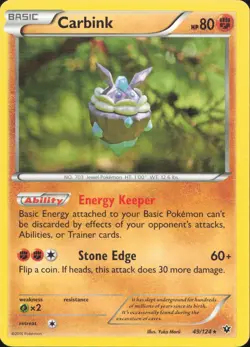 Carbink 49/124 Rare Fates Collide Pokemon Lightly Played - Image 1