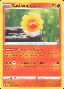 Castform Sunny Form 022/198 Common Chilling Reign Pokemon Near Mint - Image 1