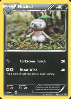 Nuzleaf 72/122 Uncommon BREAKpoint Pokemon Lightly Played - Image 1