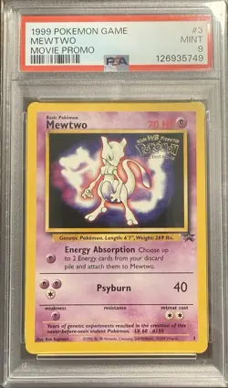 1999 MEWTWO MOVIE PROMO #3 PSA 9 MINT POKEMON - BLACK STAR PROMO WOTC - Image 3