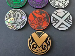 10 X Pokemon Coins Coin Tokens Shiny Rayquaza Victini Genesect Solgaleo Yveltal - Image 2
