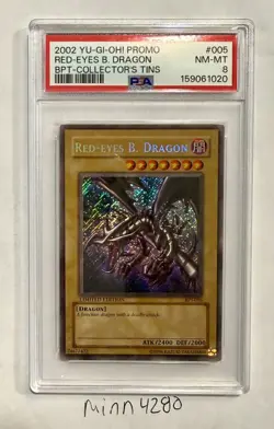 PSA 8 Red-Eyes B. Dragon BPT-005 Limited Edition Promo Secret Rare 2002 - Image 1