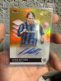 2025-26 Topps Finest UEFA Club Lothar Matthaus Inter Auto 04/50 BA-LR - Image 1