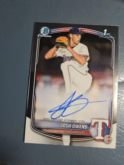2025 Bowman Draft Chrome 1st Prospect Auto Josh Owens #CPA-JO RC Rangers - Image 2