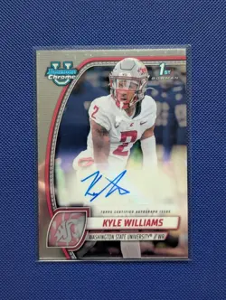 New England Patriots 2024 Kyle Williams 1st Bowman Chrome Auto - Image 1