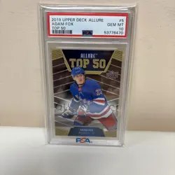 2019 Upper Deck Allure - Top 50 , Adam Fox #T50-5, PSA 10, Rookie - Image 1