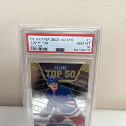 2019 Upper Deck Allure - Top 50 , Adam Fox #T50-5, PSA 10, Rookie - Image 2