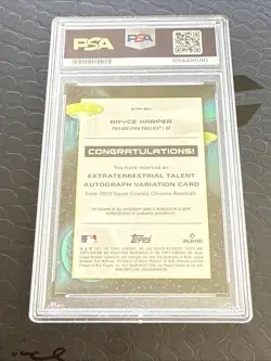BRYCE HARPER GOLD REFRACTOR AUTO #/50 Topps Cosmic Chrome PSA 10 - Image 3