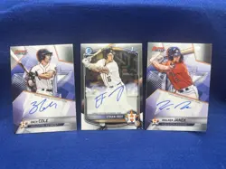 Lot of 3 2025 Bowman Autograph Ethan Frey 1st Walker Janek Zach Cole Astros Auto - Image 1