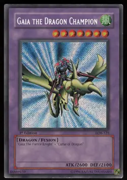 Gaia the Dragon Champion LOB-125 Secret Rare 1st Edition YU-GI-OH - Image 1