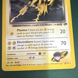 Pokemon Rocket's Zapdos Gym Challenge 15/132 Holo Rare 70 HP Electroburn - Image 3