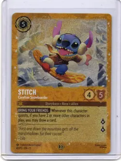Stitch - Carefree Snowboarder 42 Disney Lorcana Promo Cards Holo - Image 1
