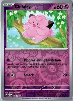Pokemon Card - Clefairy 035/165 151 Common Reverse Holo Near Mint - Image 1