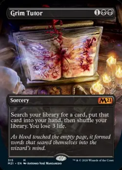 Alt Art Grim Tutor (Borderless) -Foil Near Mint MTG Magic 2021 Core Set - Image 1