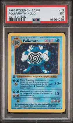 Poliwrath 013/102 Base Set Holo PSA 5 1st Edition Shadowless - Image 1