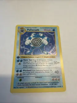 Poliwrath 1st Edition Base Set Shadowless Holo Rare 013/102 1999 English Nm/LP - Image 1