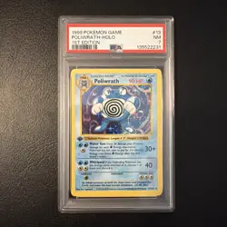 PSA 7 Pokemon Base Set 1st Edition Holo Rare Poliwrath 13/102 NM Condition!! - Image 1
