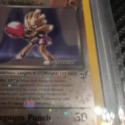 2003 POKEMON BEST OF GAME PROMO WINNER #9 ROCKET'S HITMONCHAN-REVERSE FOIL PSA 7 - Image 3