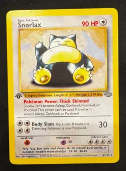 Vintage Pokemon Card Snorlax First edition 27/64 Jungle - Image 1