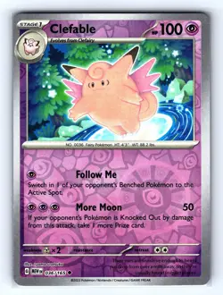 Clefable 036/165 Uncommon 151 Pokemon Reverse Holo Near Mint - Image 1