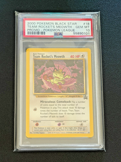 2000 Pokemon Black Star Promo Team Rocket's Meowth #18 PSA 10 GEM MINT - Image 1