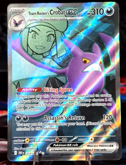 Team Rocket's Crobat ex 217/182 Ultra Rare Destined Rivals Pokemon NM - Image 1