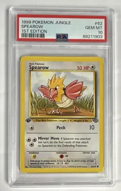 1999 Pokemon Jungle 1st Edition Spearow #62/64 PSA 10 Gem Mint - Image 1