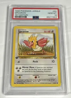 1999 Pokemon Jungle 1st Edition Spearow #62/64 PSA 10 Gem Mint - Image 2