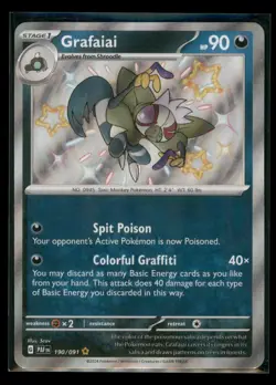 Grafaiai 190/091 Shiny Rare Paldean Fates Pokemon Holo Near Mint - Image 1