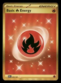 Basic Fire Energy 230/197 Hyper Rare Obsidian Flames Pokemon Holo Near Mint - Image 1