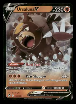 Ursaluna V 102/195 Holo V Rare Silver Tempest Pokemon Near Mint - Image 1